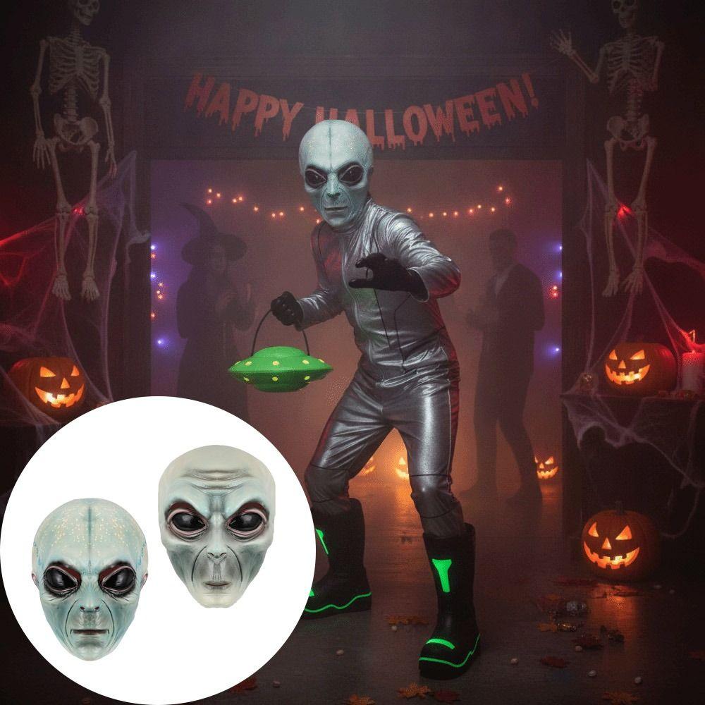 Masque intégral Masque d'extraterrestre Masque d'extraterrestre vert Masques d'extraterrestres Masque d'Halloween amusant Déguisement de Carnaval