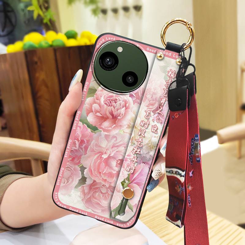 Wrist Strap Lanyard Phone Case For Sharp Aquos R9/SH-51E Wristband Kickstand Waterproof Fashion Phone Holder Silicone