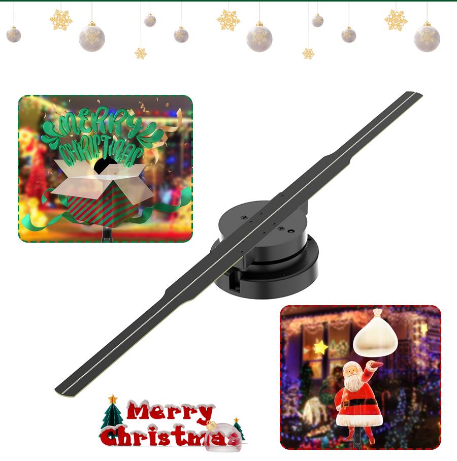 42Cm Wifi 3D Hologram Projector Fan Remote Wifi Control 3D Led Projector Display Player Holographic Advertising Projector