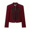 2026 Summer New European and American Cross-border Women's Fashion Padded Shoulder Slim Short Suit Jacket W018 1790