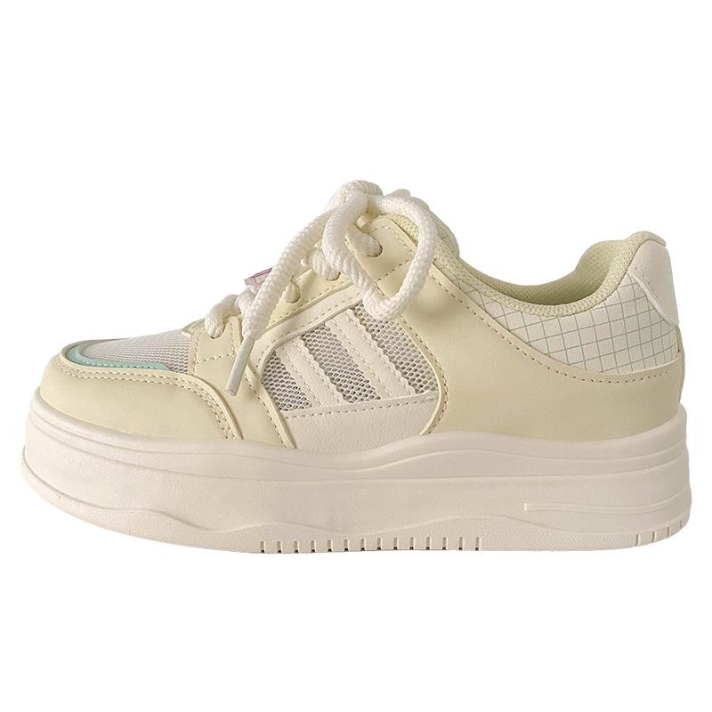 

FY-173 DIY аксессуары платформа белые туфли женская обувь кеды 2025 новый круглый носок нишевый дизайн легкие кеды 40 жёлтый