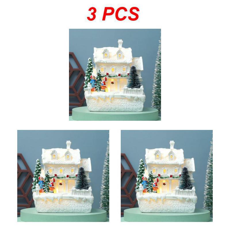 New High 14cm Christmas Light House Village Christmas Decorations For Home Xmas Gifts Christmas Ornaments New Year 2024 Natale N