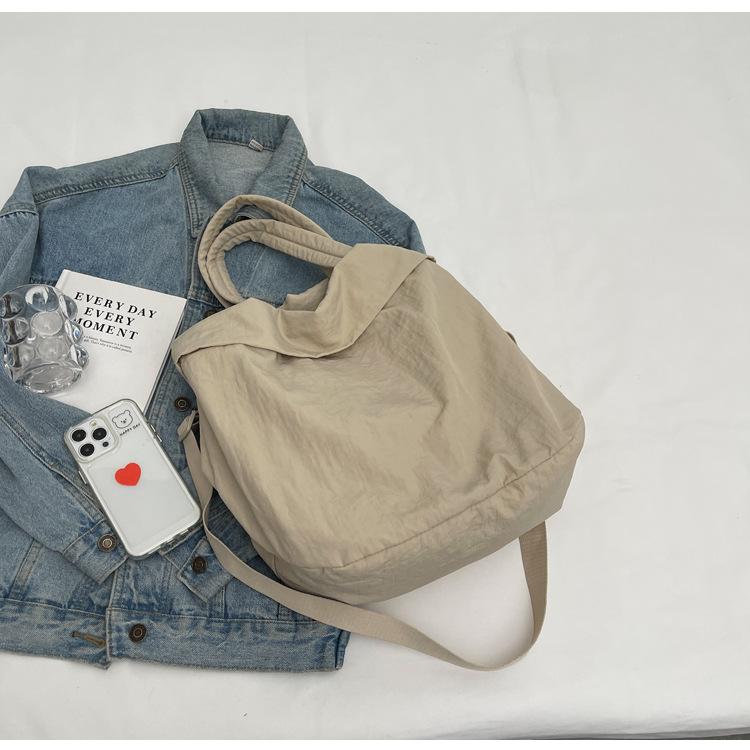Canvas Large-capacity Bag 2024 New Korean Version Handbag Bag Large Bag Shoulder Leisure Student Bag