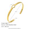 MamacitaSlay 316L Stainless Steel Heart Zircon Cuff Bracelet 18K Gold Plated Waterproof Wrist Jewelry Women's Elegant Bracelet