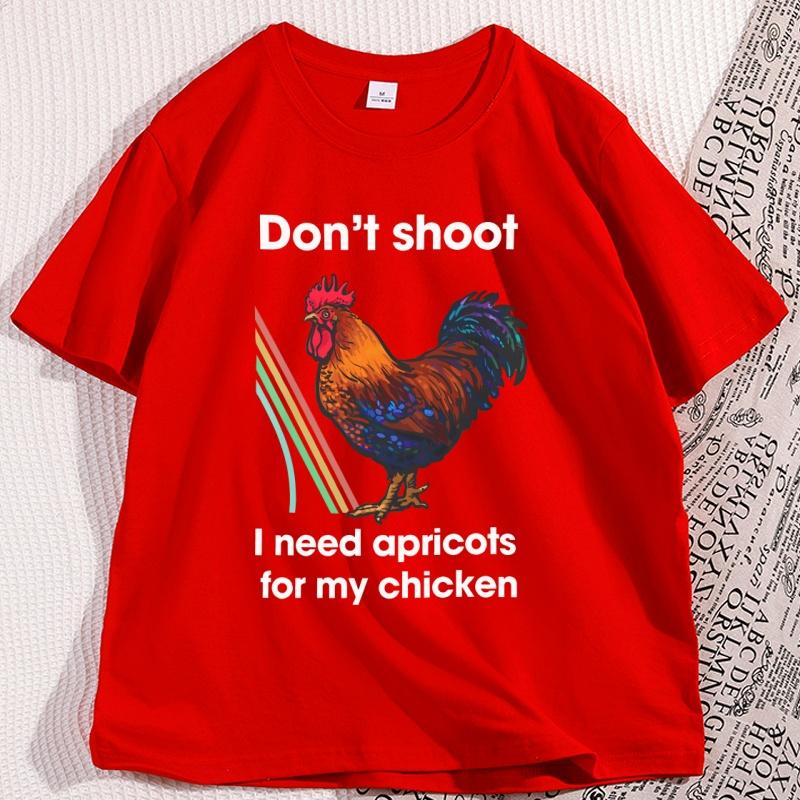 Nicht schießen, ich brauche Aprikosen für mein Hühnchen T-Shirt Arc Raiders Scrappy T-Shirt Grafik-T-Shirt Baumwolle Kurzarm 2026 Herren-T-Shirt