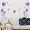 Purple Dandelion Butterfly Pattern Wall Stickers Home Decoration Stickers Accessories for Living Room Sofa Bedroom Background