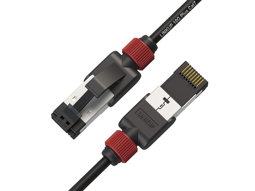 LINKUP Cat7 LAN Cable 10 Gigabit RJ45 Double Shielded Internet Category 7 Network Cable Cable 40G 30AWG Black [Versiv Certified] (3-Pack) 0.3M,