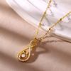 Imitation Pearl Pendant Necklaces For Women Stainless Steel Zircon Heart Charm Clavicle Chain Necklace Aesthetic Jewelry Gift