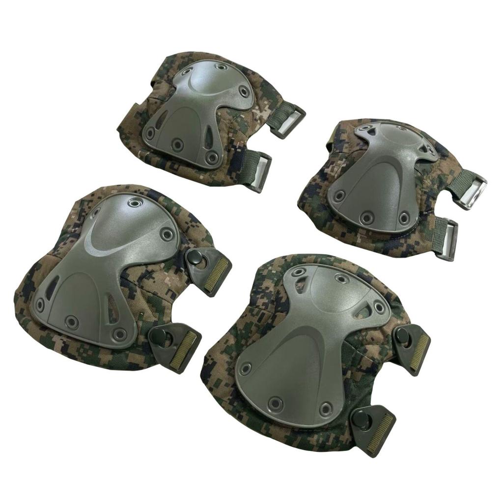 Camouflage Knie- und Ellbogenschoner-Set für taktisches Training, Radfahren und Bergsteigen