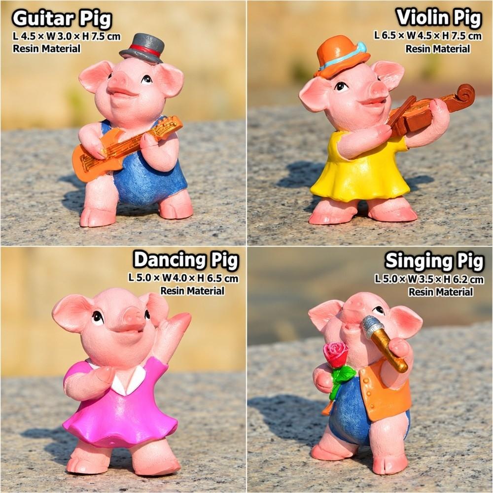 4Pcs music pigs Pig Ornaments Cute Pig Pig Decor Exquisite Pig Statue Home
