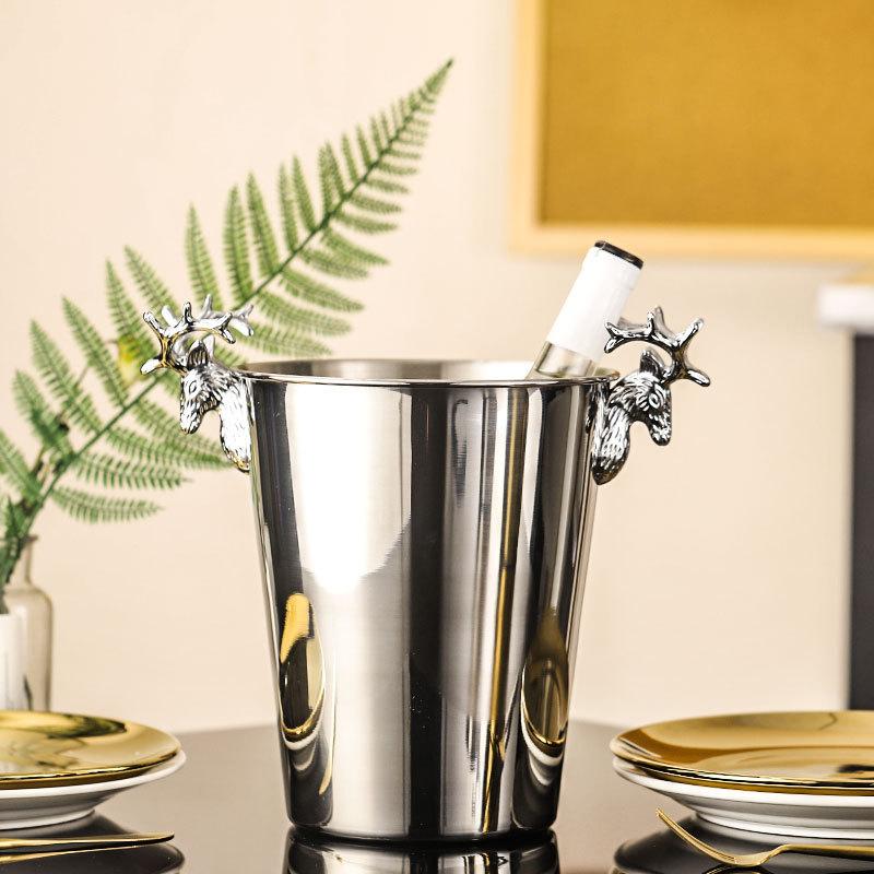 Stainless Steel Ice Bucket, Beer Cooler, Wine Utensils, Champagne Basin, Bar Accessories, Home Gathering Restaurant Decoration