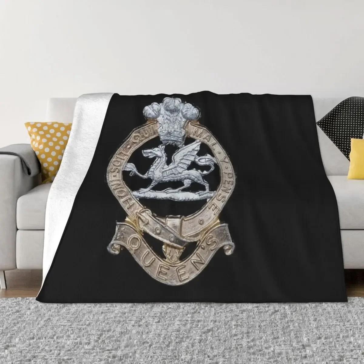 Queens Regiment Cap Badge picture Throw Blanket Summer Beddings Camping Multi-Purpose Blankets 75X95CM