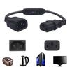 12inch C14 to C13 PDU Style Computer Power Extension Cable with Switches, 30cm / Black Power Extension Cable