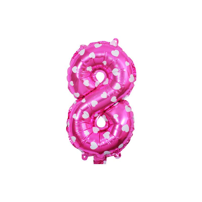 Small Digital Balloon 16-Inch Us Version Of Thin Body Decoration Birthday Party Aluminum Film Balloon Digital Balloon