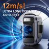 Waist Hanging Portable Fan USB Rechargeable, 3 Speed Adjustable Strong Wind, Emergency Light & Long Battery Life Outdoor Fan