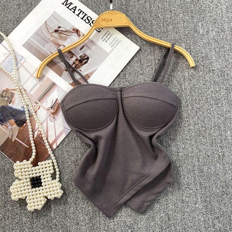 Pure Desire Sexy Outwear Silm Irregular Spaghetti-Strap Vest