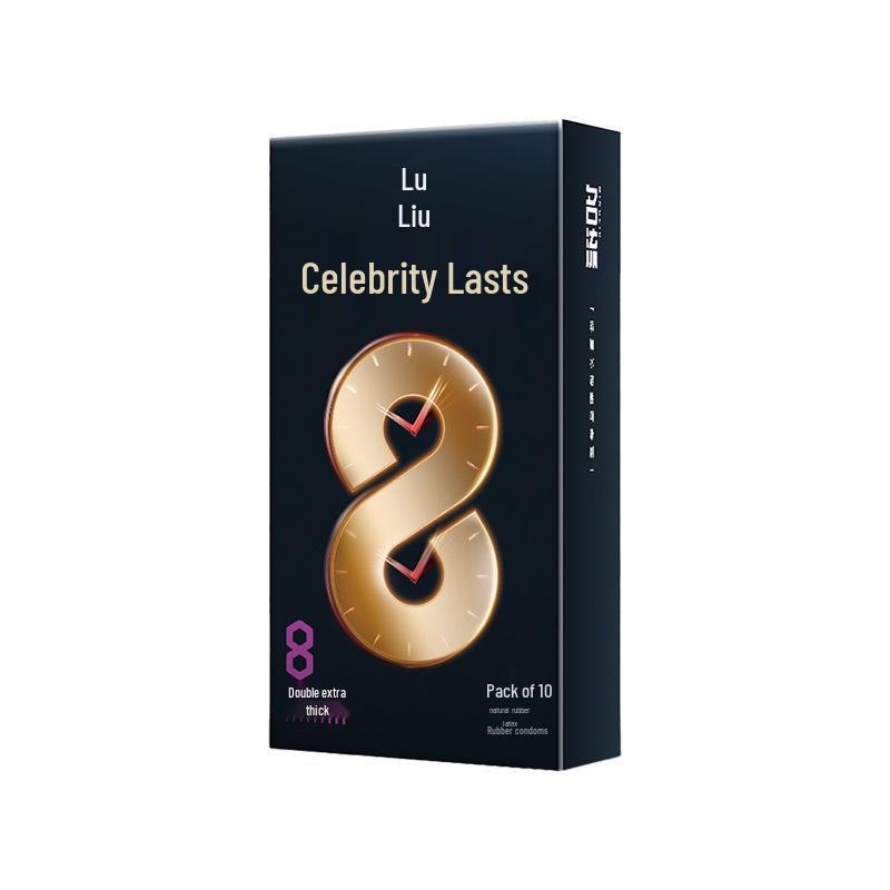 Celebrity Ultra-Thin G-Spot Condoms, Ice & Fire Combo, Small Size, Large Particles, Black