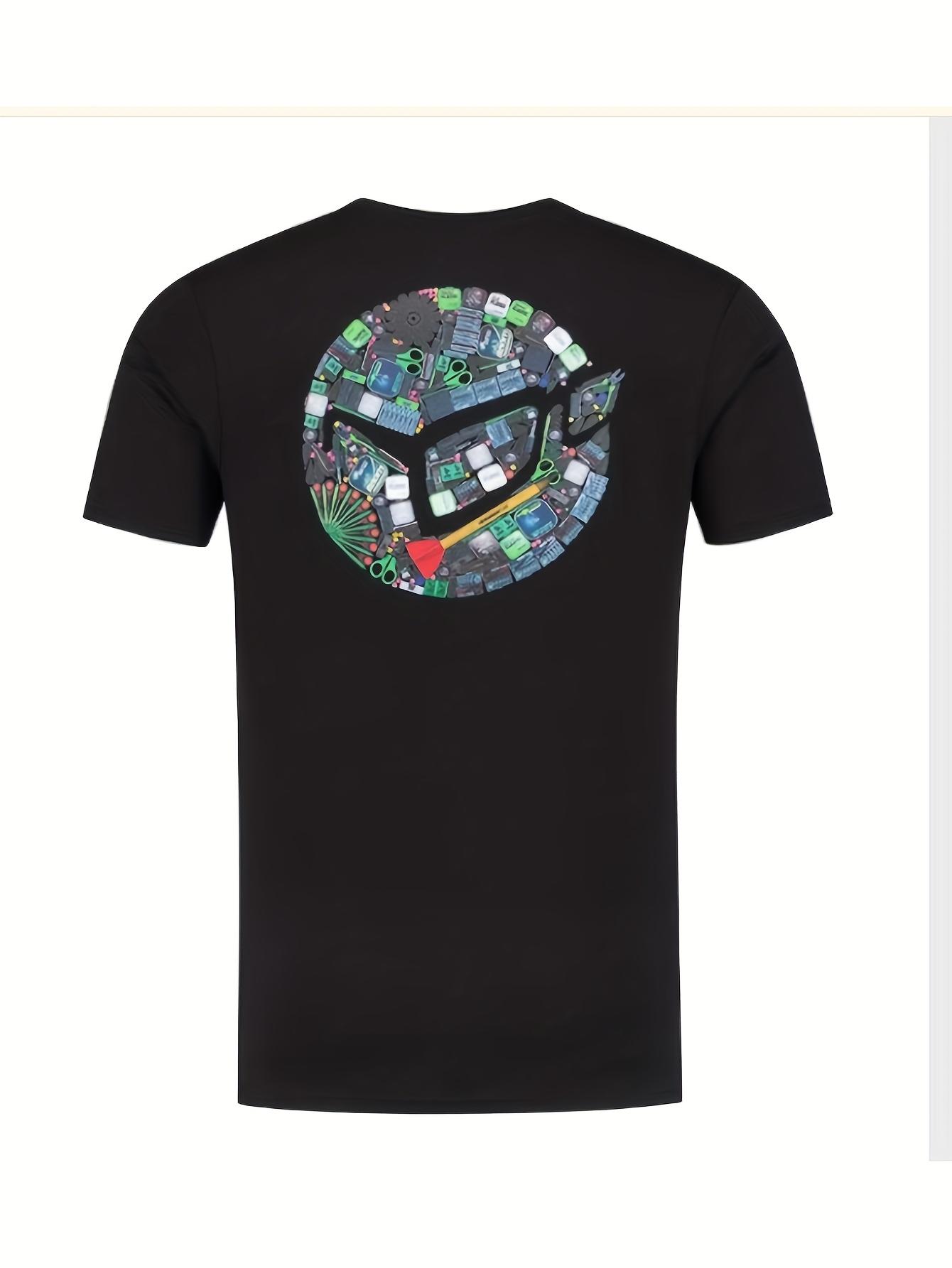 

Black Casual Crew Neck T-Shirt for Men XXL