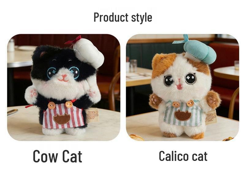Niedlicher Katzenanhänger Plüschtiere & Reiskugel Figur Schlüsselanhänger