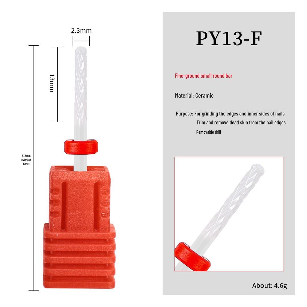 Ceramic Nail Grinding Head - Corn Bullet Rocket Shape for Electric Nail Grinder