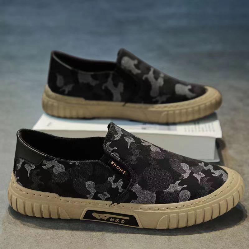 

Spring men s canvas casual shoes comfortable labor insurance shoes wear-resistant camouflage breathable men s shoes 39 чёрный