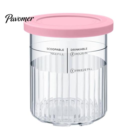 Yogurt Storage Tubs Ice Cream Pint Containers for Ninja NC500, NC500C, NC501, NC501C Series, Food Grade Kitchen Gadgets Treats Plastic Replacement Cup