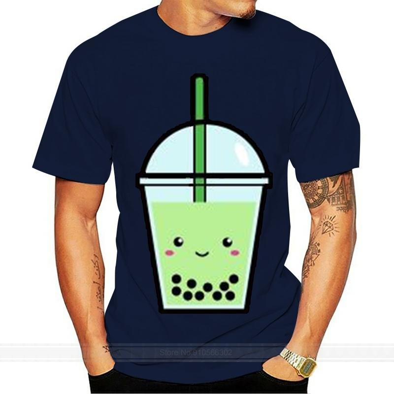 

New summer Solid Mens T Shirt Fashion Bubble Tea short Sleeve T Shirt Mens Clothing Trend Casual Slim Fit Top Tees S