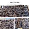 2025 Trendy Women's Leopard Print Wool-Blend A-Line Skirt - High Waist, Slimming Fit for Autumn/Winter