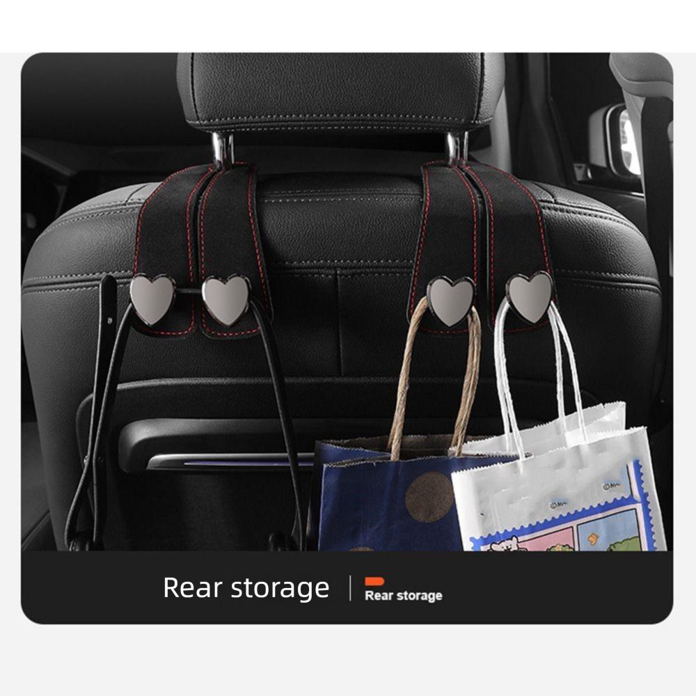 Double Hook Car Seat Headrest Hooks Heart Shape Rear Seat Phone Holder  Travel