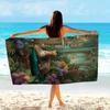 Leopard Themed Botanical Jungle Print Beach Towel, Soft Microfiber Unisex for Swimming Travel Camping