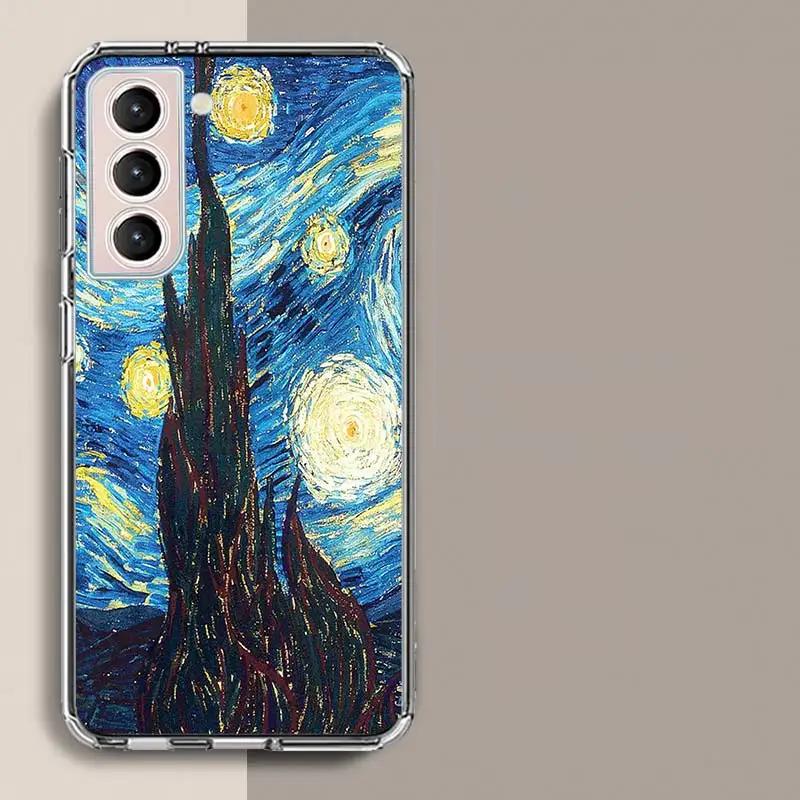 Van Gogh Oil Painting Phone Case For Samsung S25+ Edge Galaxy S24 FE S23 Ultra Capa Shell S22+ S21 Plus S20 FE Cover Silicone So