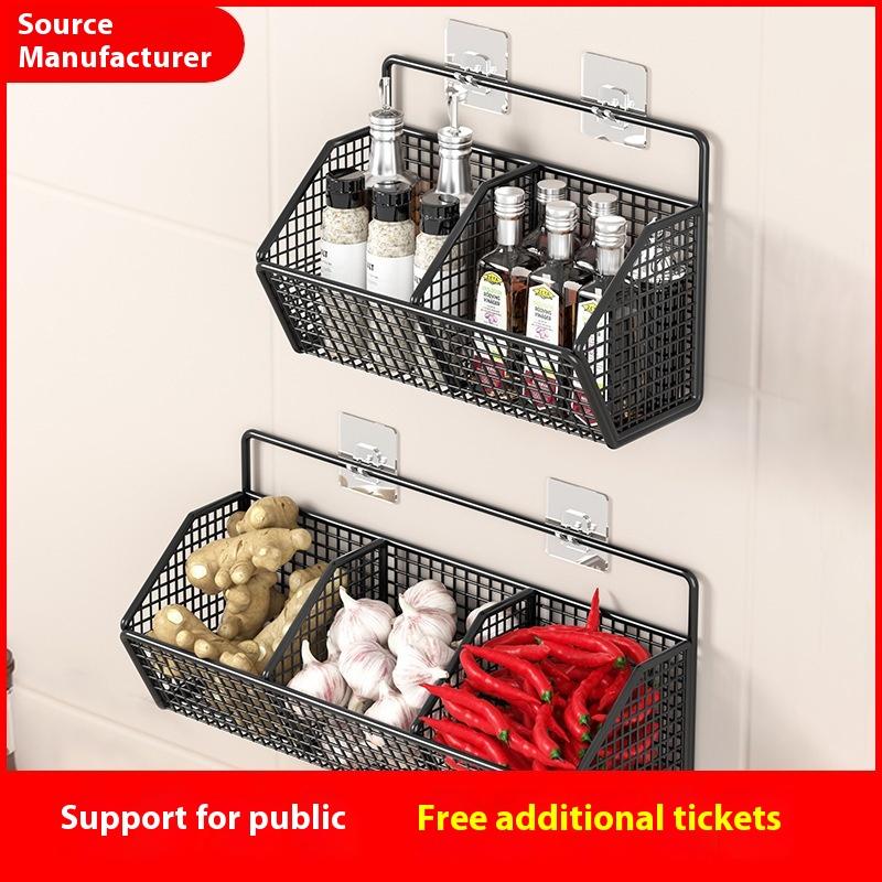 Scallion  Ginger and Garlic Storage Basket Kitchen Garlic Wall Hanging Storage Basket Ginger and Garlic Storage Rack Wall Hanging Food Box Artifact