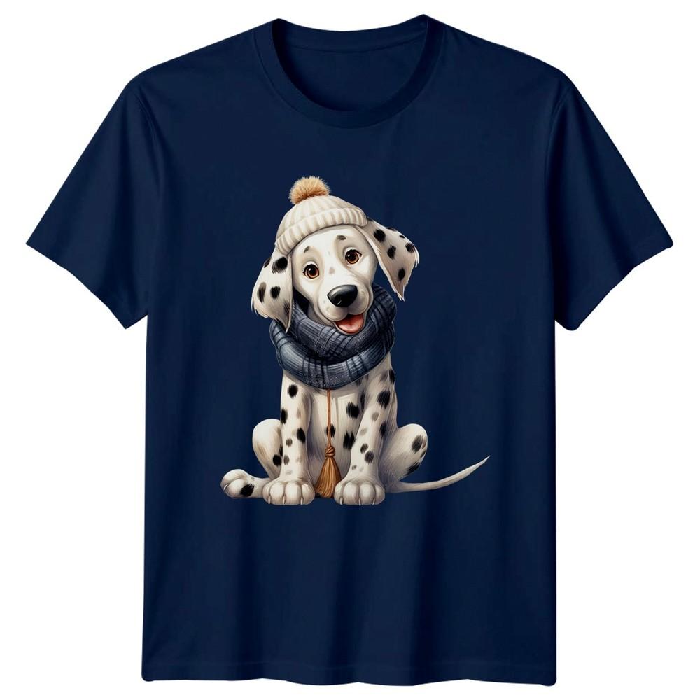 Dalmatian Puppy Winter Hat Scarf Dog Animals Unisexs Unisexs Graphic Tee