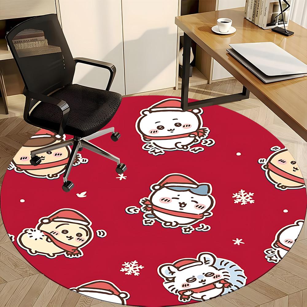 1PC Chiikawa Office Round Area Rug Suitable For Office, Under Office Chairs Bedroom Living Room Home Decor, Room Deco T1224012