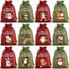 12pcs Christmas Linen Drawstring Bag Drawstring Bag Gift Bag Cloth Bag Christmas Gift Bag Set Drawstring Bag