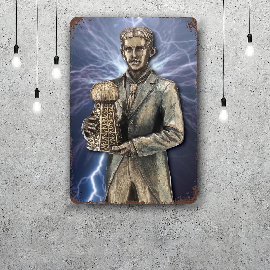 Nikola Tesla Vintage Tin Sign Home Decor Wall Decor Art Wall Mural Room Decoration Decor Retro Metal Sign Plate Bar Posters