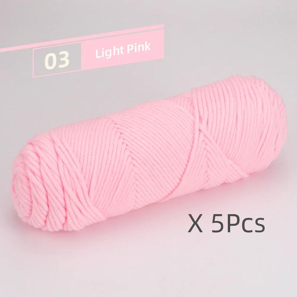 5 Pcs Cotton Select Yarn 17.63oz/500g, Light Worsted Thick Yarn for Knitting Baby Wool Crochet Scarfcoat Sweater Weave Thread
