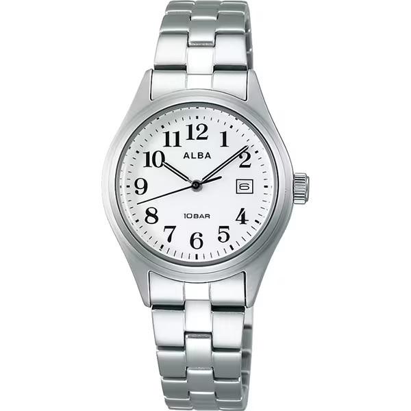 New Seiko ALBA AQHK450 White Dial Waterproof Date Watch for Brand SEIKO Easy-to-Read Women's Perfect
