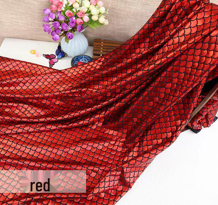 Iridescent Mermaid Fabric: Fish Scale, Laser, Stretch, Ideal for Costumes & Stage Decor