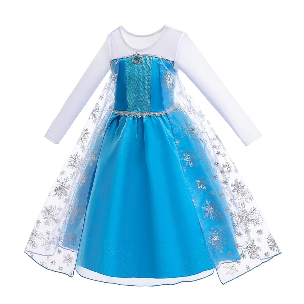 Dressy Daisy Toddler Snow Princess Size Ages Perfect for and Parties Girls' Dress, Blue, 100, 2-3, Halloween, Christmas,