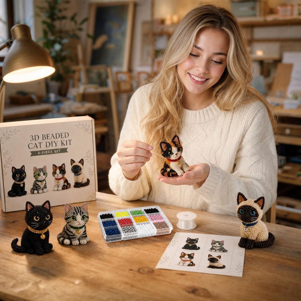 Kit Animale con Perline 3D - Set di Perline Carino Materiali per Creazione Gioielli Fai da Te