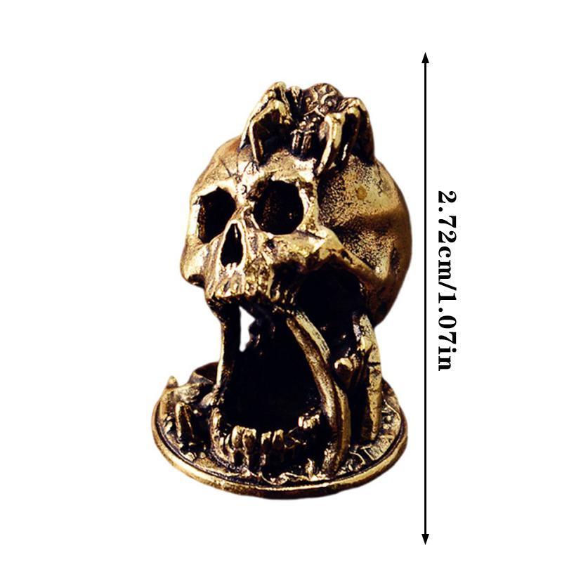 Vintage Copper Ghost Goddess Statue Skeletal Mage Figurine Tabletop Ornament Miniature Halloween Home Decor Crafts Gift