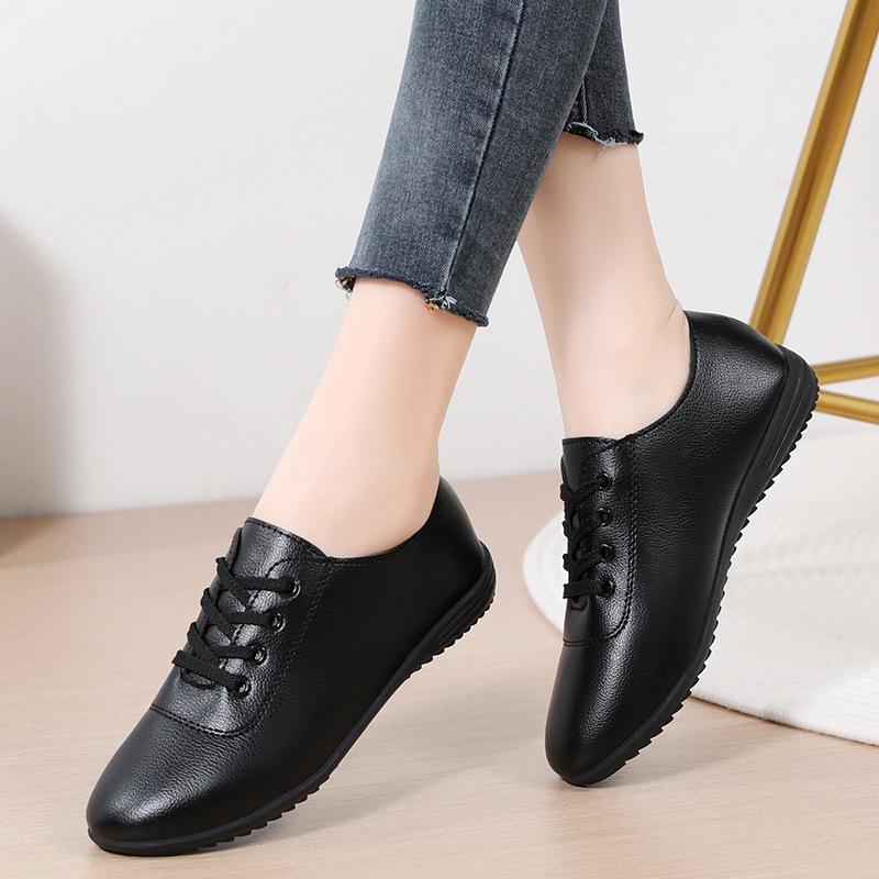 Spring New Women's White Lace-Up Casual Korean Shoes