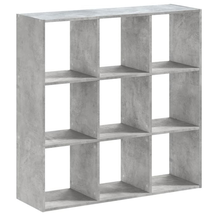 VidaXL Bibliothèque gris béton 102x32x102 cm bois d'ingénierie, étagère, étagère à livres, support de livre, armoire de 852819