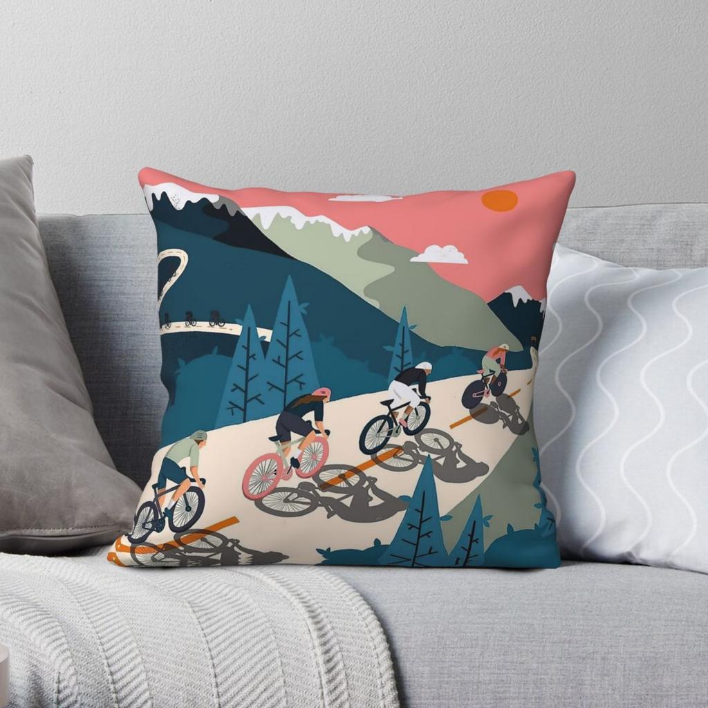 Cycling Race Vintage Pillowcase Polyester Linen Velvet Creative Zip Decor Throw Pillow Case Car Cushion Cover