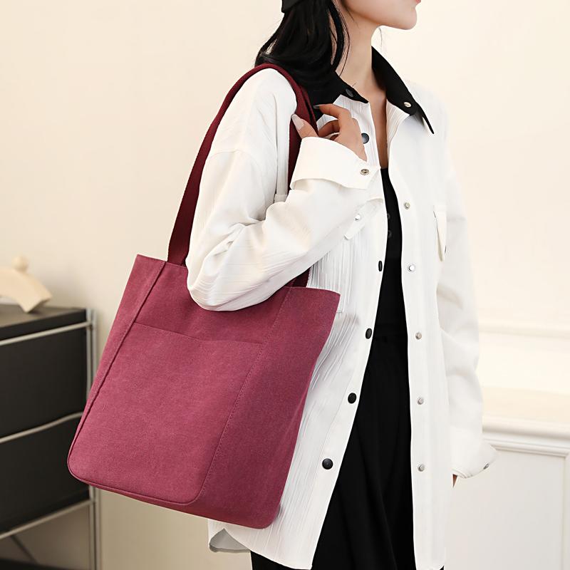 Canvas Bag Women's Shoulder Handbag Wear-resistant Large Capacity Women's Bag