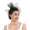 Handcraft Fascinator Hat Hairhoop With Tulle Flower Adjustable Headwear For Bridesmaid Bridal Shower Formal Event Props