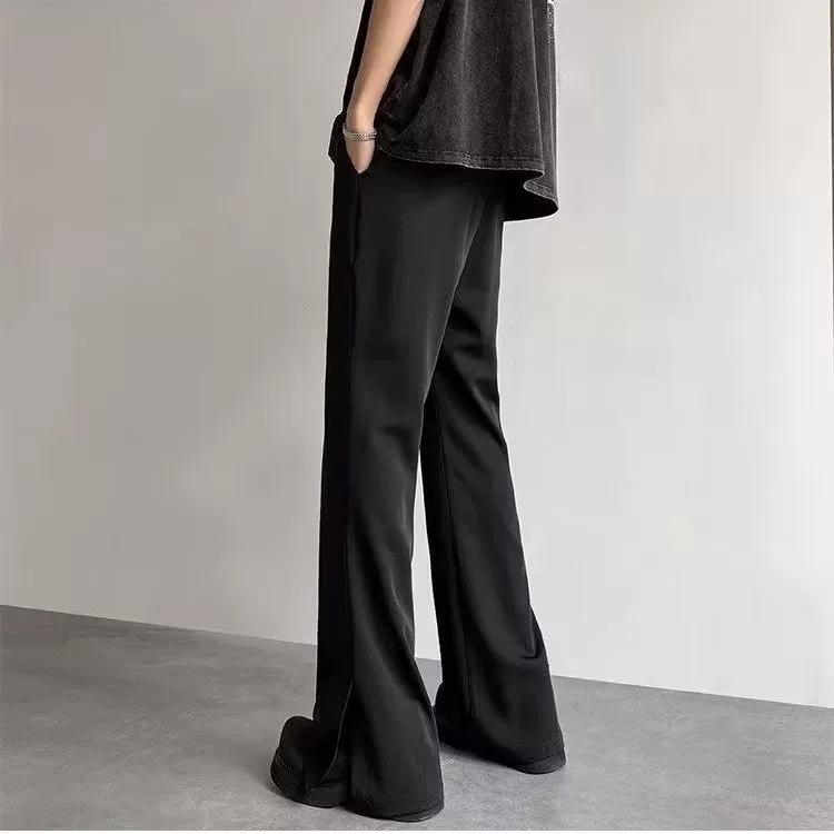 Mikro-Schlitz Hose im Western-Stil mit einem Gefühl von Fall, Freizeithose für Männer, Herbst Gerade Bein Anzughose