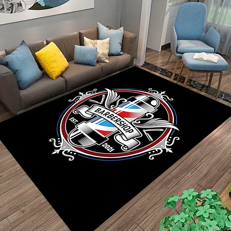 Segnaletica retrò per barbieria Tappeto Area Tappeto Grande per Soggiorno Camera da Letto Cucina Bagno Comodino Gioco Antiscivolo telecamere