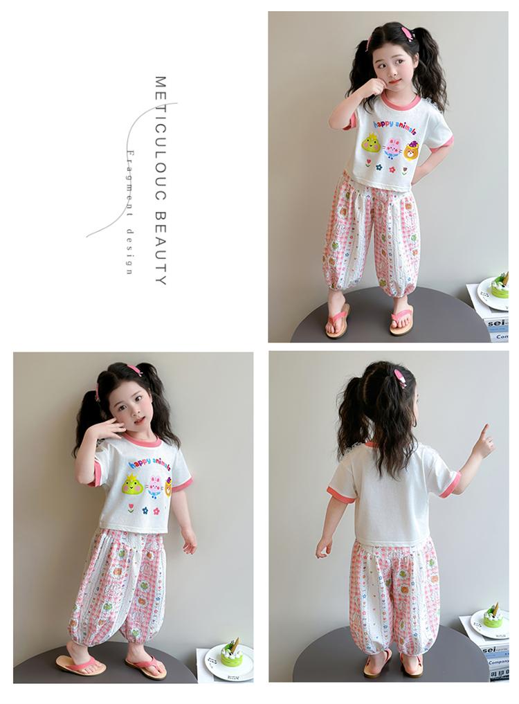Girls' Summer Set 2026 New Fashionable Thin Clothes for Children's Fashion, Baby Girls' Summer Set Short Sleeve Two Piece Set
